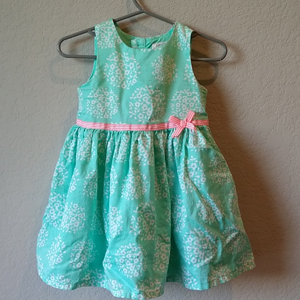 Carter's Seafoam Green Floral Print Lined Dress